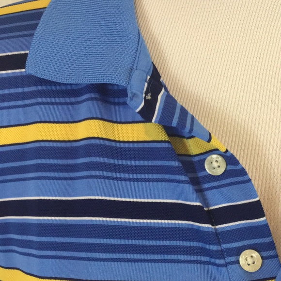 NWOT Chaps Golf blue yellow striped polo! - Picture 2 of 7